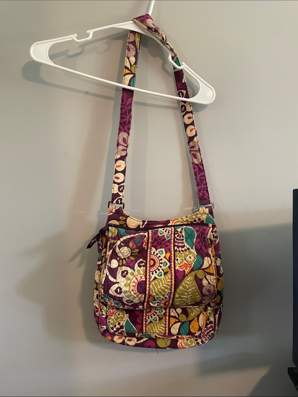 Vera Bradley Purple Multi Quilted Crossbody Shoulder Bag